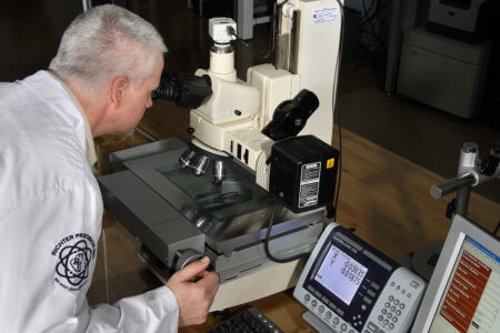 The laboratory is additionally equipped with a suite of optical microscopes for surface characterization.